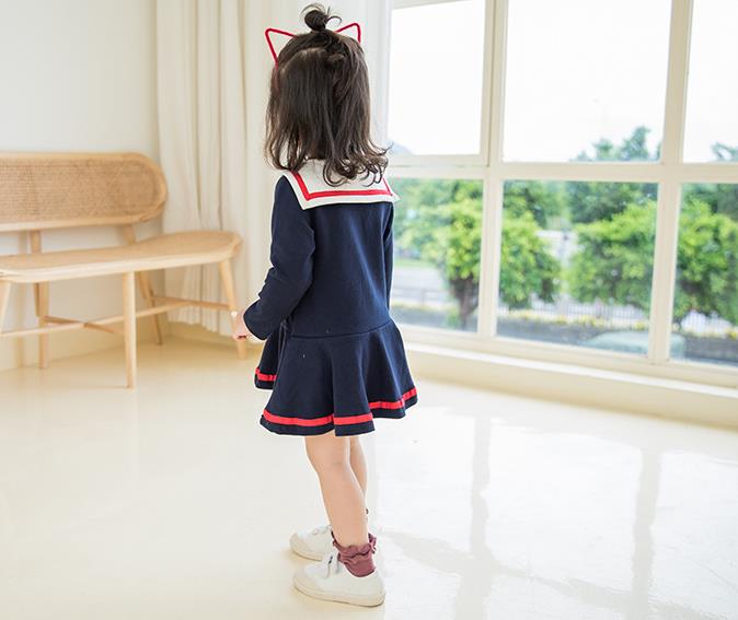 楽天市場 キッズ ベビー服 ワンピース シンプル ライン 制服 安い 長袖 子供服 フリル 春 秋 かわいい 女の子 ジュニア おそろい 洋服 オシャレ 80cm 90cm 100cm 110cm 1cm 130cm キッズ ベビー服 Joypot