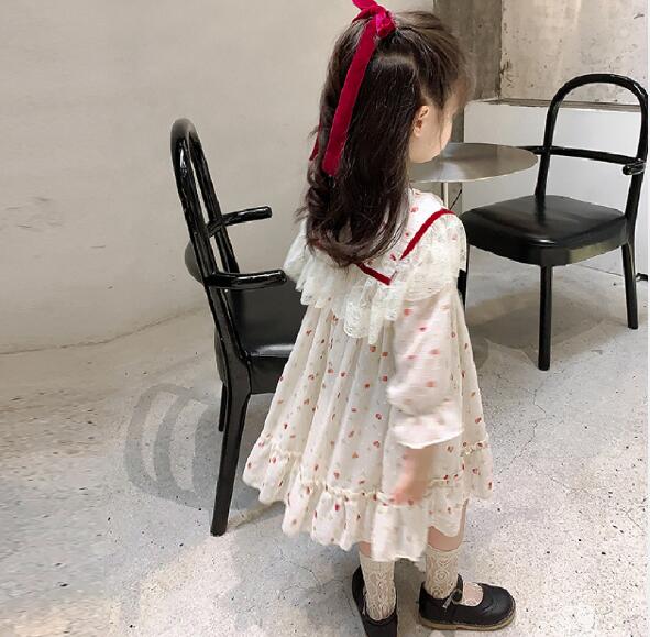 楽天市場 キッズ ベビー服 ワンピース 長袖 花柄 フリル レトロ 大人っぽい カジュアル 子供服 秋 春 かわいい 女の子 ナチュラル ジュニア おそろい 洋服 オシャレ 90cm 100cm 110cm 1cm 130cm キッズ ベビー服 Joypot