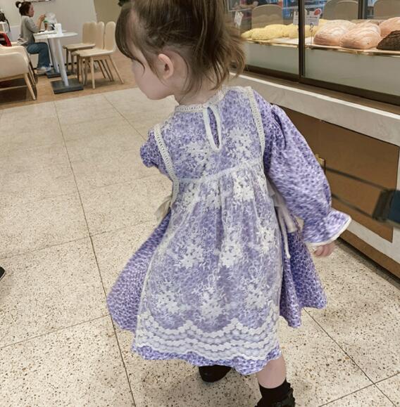 楽天市場 キッズ ベビー服 ワンピース エプロン 長袖 レース 花柄 大人っぽい カジュアル 子供服 秋 春 かわいい 女の子 ジュニア おそろい 洋服 オシャレ 90cm 100cm 110cm 1cm 130cm キッズ ベビー服 Joypot