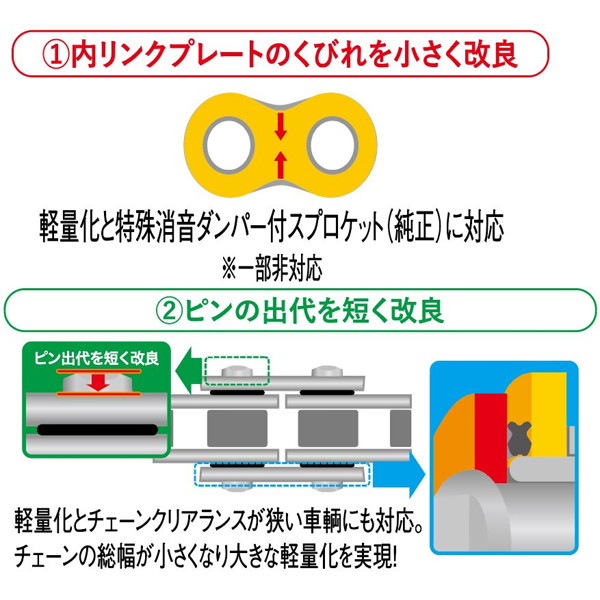 された】 江沼チェーン （EKチェーン） 520SR-X2 （BK／GP） 110L MLJ リコメン堂 - 通販 - PayPayモール はありませ  - shineray.com.br