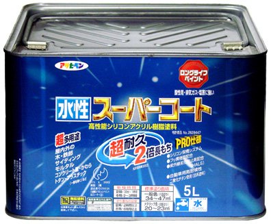 アサヒペン AP 水性ｽｰﾊﾟｰｺｰﾄ 5L 黒