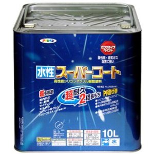 アサヒペン AP 水溶性ｽｰﾊﾟｰｺｰﾄ 10L ﾌﾞﾙｰｸﾞﾚｰ