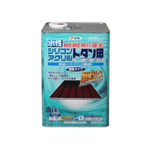 アサヒペン AP 水溶性ｼﾘｺﾝｱｸﾘﾙﾄﾀﾝ用 14L 赤さび