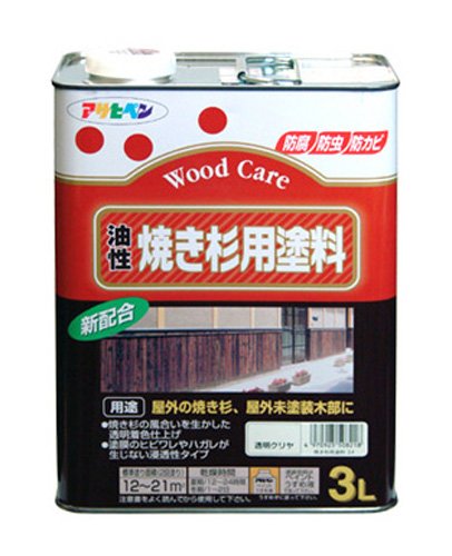 アサヒペン AP 油性焼き杉用えの具 3L 澄み切った(ｸﾘﾔ)