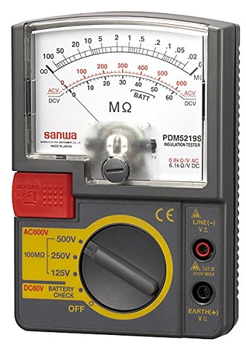 三和電気計器 SANWA アナログ絶縁抵抗計 500V/250V/125V PDM5219S|ECJOY!プレミアム店