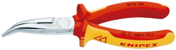 クニペックス KNIPEX 2526-160 絶縁40?先曲ラジオペンチ 1000V 2526-160