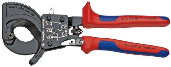 クニペックス KNIPEX 9531-250 有線テレビ切断機(ラチェット式) 9531-250