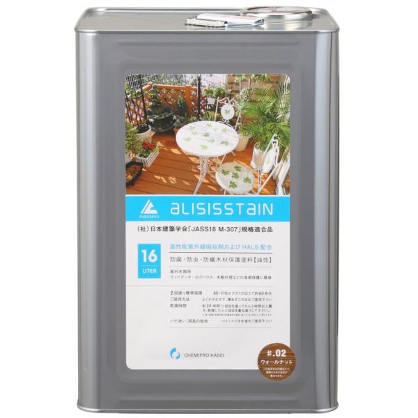 ケミプロ化成 木材保護塗料 (油性)アリシスステイン16L ウォールナット (5423bk)｜ECJOY！プレミアム店 19,481円