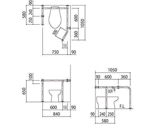HILOGIC 御機嫌理論の道筋 バリアフリー手摺り 洋式室内用便器用右我が強い 34粍 バフみがき上げる