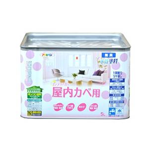 アサヒペン AP New水溶性ｲﾝﾃﾘｱ屋内ｶﾍﾞ5Lﾖｰﾛﾋﾟｱﾝﾌﾞﾗｯｸ