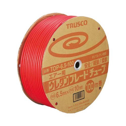 TRUSCO トラスコ中山 ＴＲＵＳＣＯ　ウレタンブレード　８．５×１２．５ｍｍ　１００ｍ　ドラム巻　赤 TOP-8.5-100 1043188