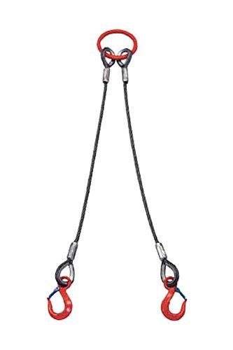 綿津見製器産業 綿津見 2本吊 ワイヤスリング 1t用×1m 2WRS1TX1