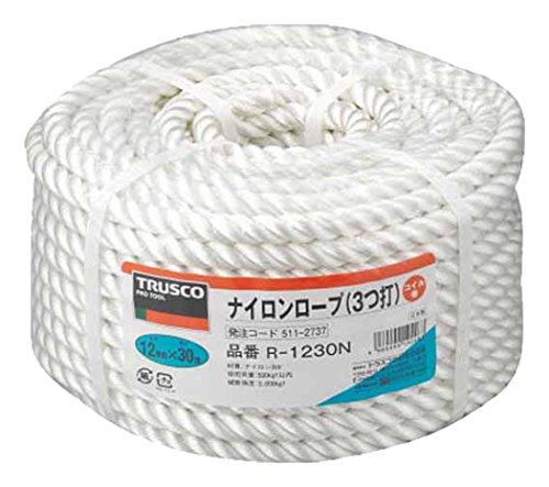 TRUSCO トラスコ中山 TRUSCO ナイロンロープ 3つ打 線径12mmX長さ30m R1230N
