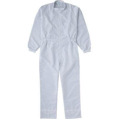 TRUSCO トラスコ中山 TRUSCO 制電糸グリッド遣りかたボンネット無つなぎ服 白いこと LL TCOGWLL
