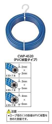 TRUSCO トラスコ中山 TRUSCO メッキ付針金索条 PVC覆いかぶせる手合い Φ2(3)mmX100m CWP2S100