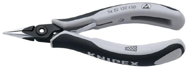 クニペックス KNIPEX 3452-130ESD 精密プライヤー 丸 クロスメッシュ 3452-130ESD