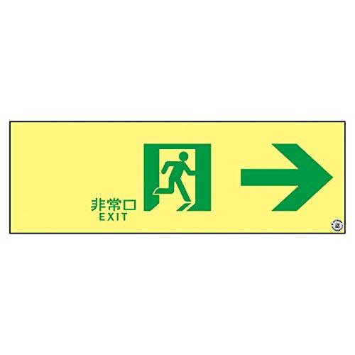 日本緑十字社 377901緑十字 高明快さ蓄光避難奮い起こすステッカー目じるし 非常口→ 100×300 A級お墨付き品8151900