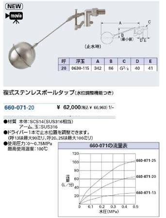 KAKUDAI カクダイ 660-071-20 複式ステンレスボールタップ(水位調整機能つき) 38,555円