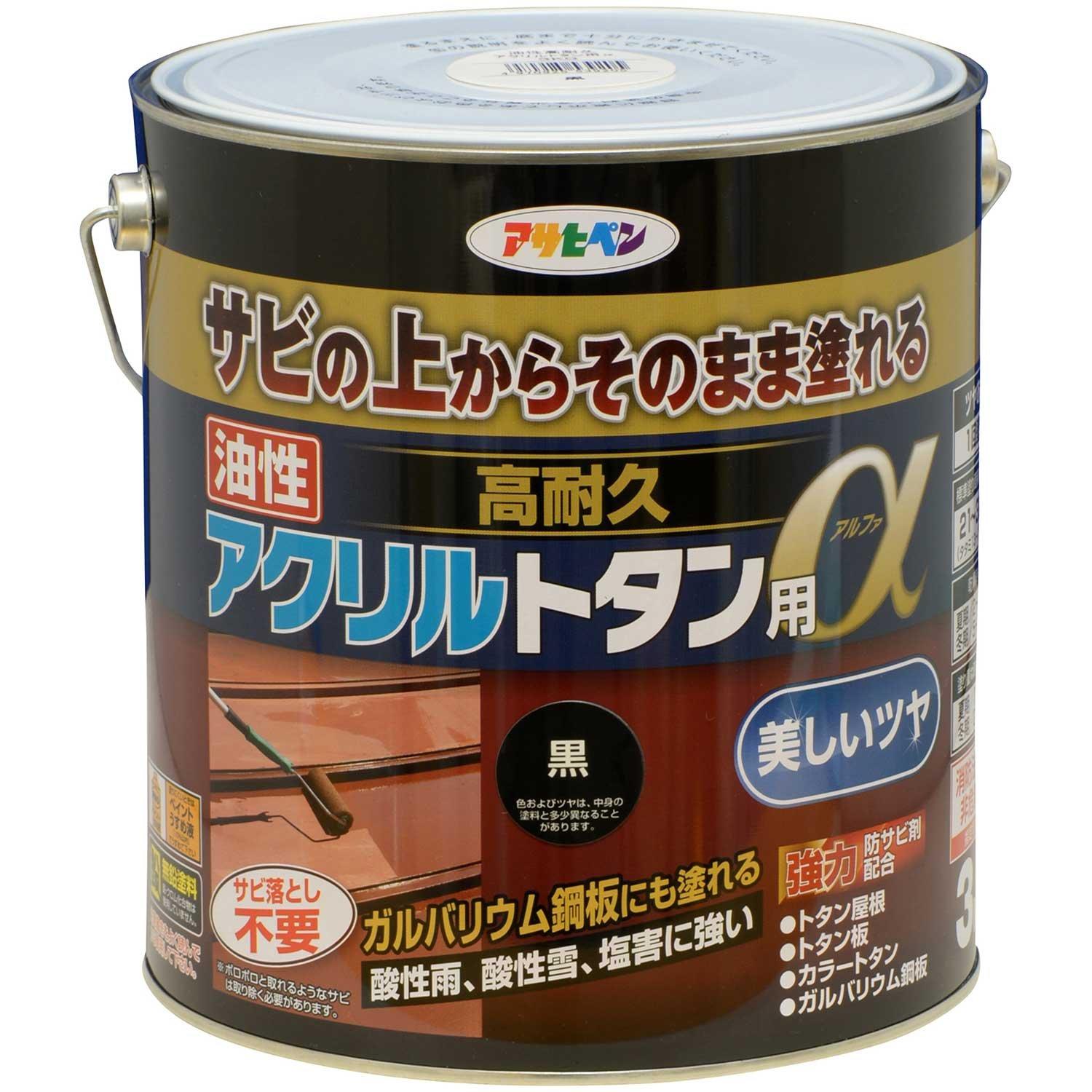 アサヒペン AP 油性高耐久ｱｸﾘﾙﾄﾀﾝα 3KG 黒