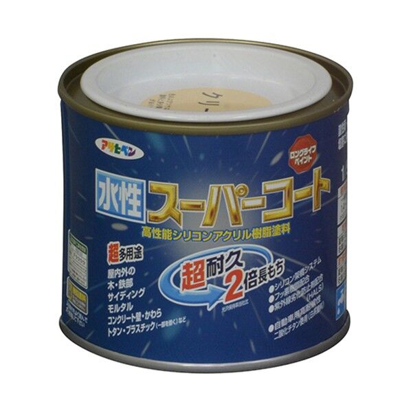 アサヒペン 水性スーパーコート1/5Lクリーム色【入数:6】