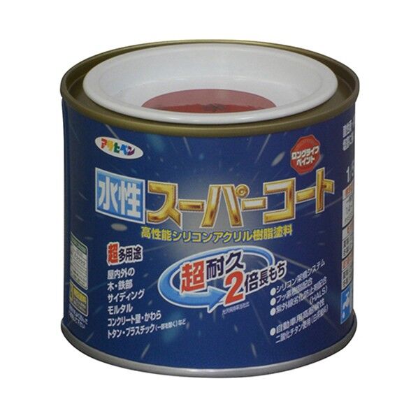 アサヒペン 水性スーパーコート1/5L赤【入数:6】