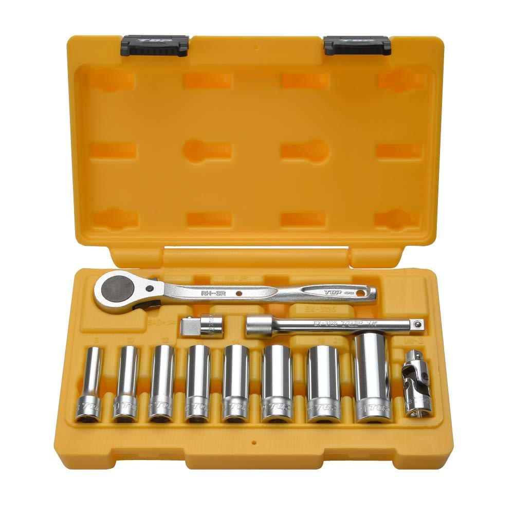 TOPKOGYO トップ工業 サーフェイスディープソケットレンチセット(差込角9.5粍)  (DWS-308RS)