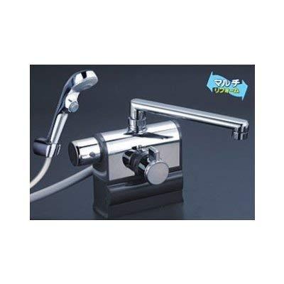 KVK デッキ形サーモスタット式シャワー 左ハンドル仕様 (300mmパイプ付) メッキワンストップシャワーヘッド付KF3008LR3S2