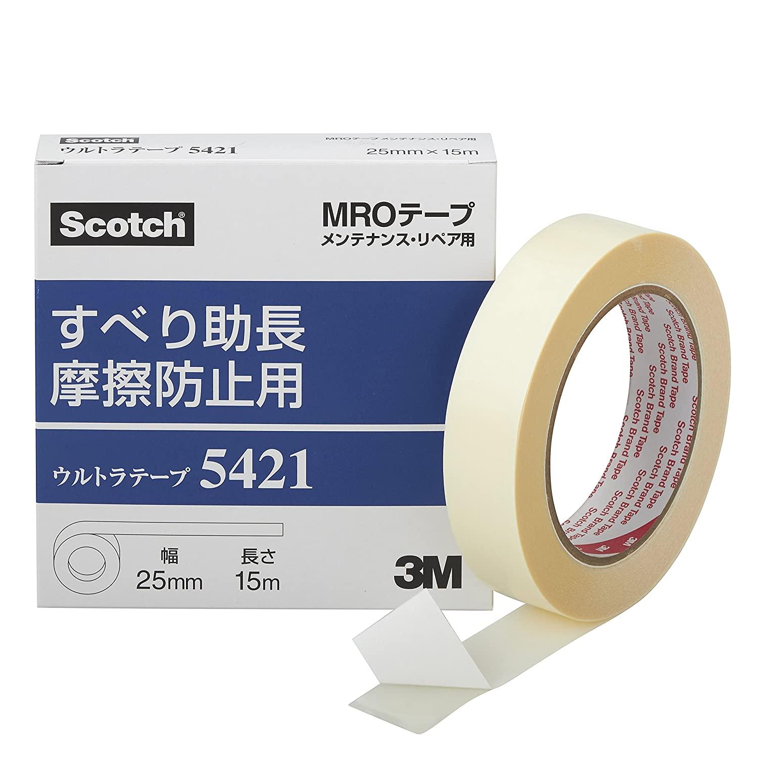 3M スリーエム 超巨大分子量ポリエチレン磁気テープ(再取りはずす)5421 25mmX15m 白61-2776-99