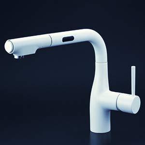 KVK シングルレバー式シャワー付混合栓(センサー付)(eレバー)マットホワイト KM6111ECM4|ECJOY!プレミアム店