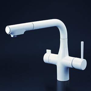 KVK 浄水器付シングル生き肝式シャワー付雑ぜ合わせる栓(e生き肝)引っ敷き白いこと KM6121SCECM4