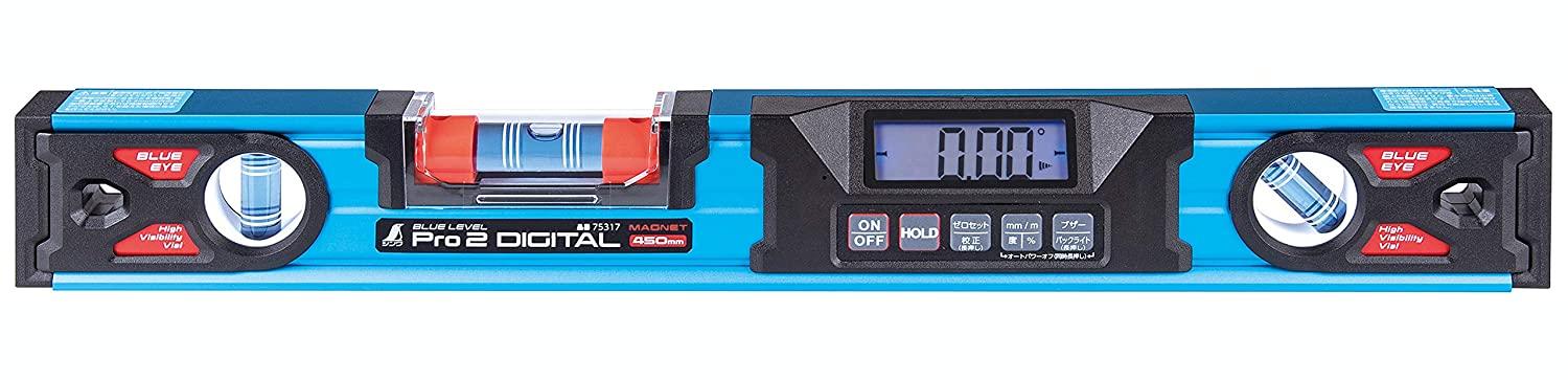 シンワ測定 青碧気泡管水準器 Pro 2 デジタル 磁石付 450粍 防塵雨合羽
