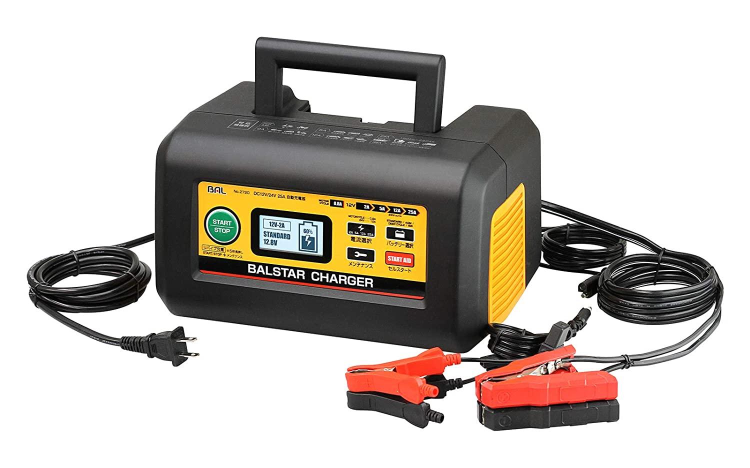 大橋産業 BAL バル 12V/24V バッテリー充電器 No.1737 楽天市場】大橋産業 BALNo.272012V/24Vバッテリー充電器 BALSTAR