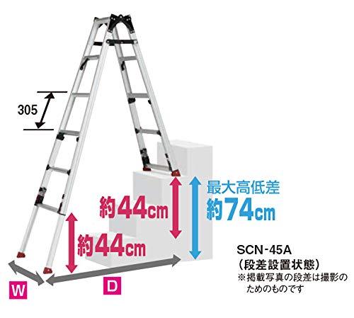 ピカコーポレイション ピカ 上部操作式四脚アジャスト式はしご兼用脚立スタッピーSCN型 階段用