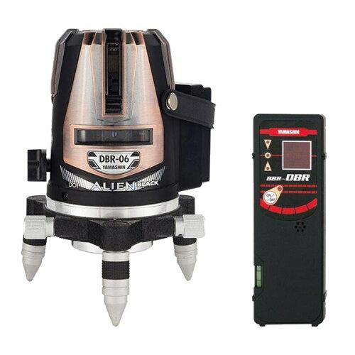 山真製鋸(YAMASHIN) ブラックレーザードット照射墨出し器 DBR-06 DOT(本体+受光器)セットモデル DBR-06 DOT-J (4方向大矩・4垂直・1水平ライン照射タイプ) レーザーライン(赤) 27,128円