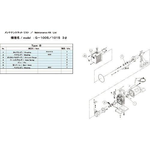 アルうしろ側機工(Ulvac Kiko) ULVAC G-101S/100S 3P MAINTENANCEKIT B (G101SMAINTENANCEKITB 8740)