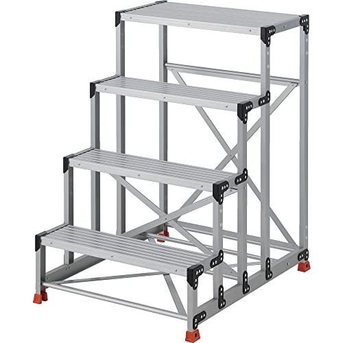 TRUSCO トラスコ中山 TRUSCO 作業用踏台 4段 ステップ奥行200 高さ1.2m 天板800X400 (TSF4812 8000)|ECJOY!プレミアム店