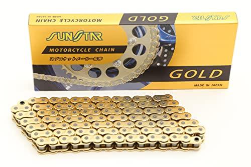 KUNIMI 国美コマース SUNSTAR(サンスター)モーターサイクルチェーン 525サイズ 100リンク ゴールドカラー｜ECJOY！プレミアム店