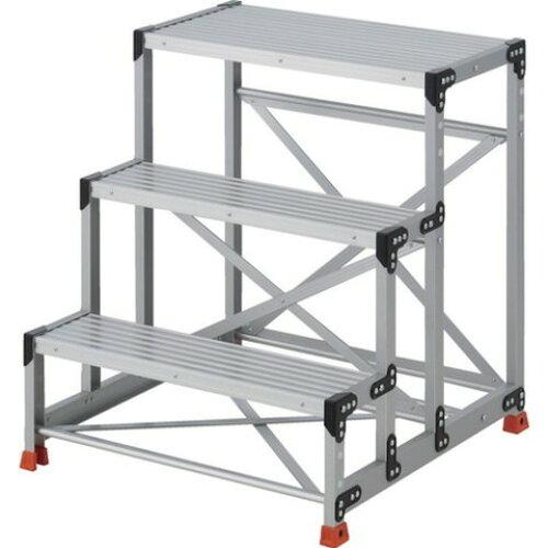 TRUSCO トラスコ中山 TRUSCO やり方用踏台 3段  踏み段奥ふかさ200 高さ0.90m 天板800X400 (TSF389 8000)