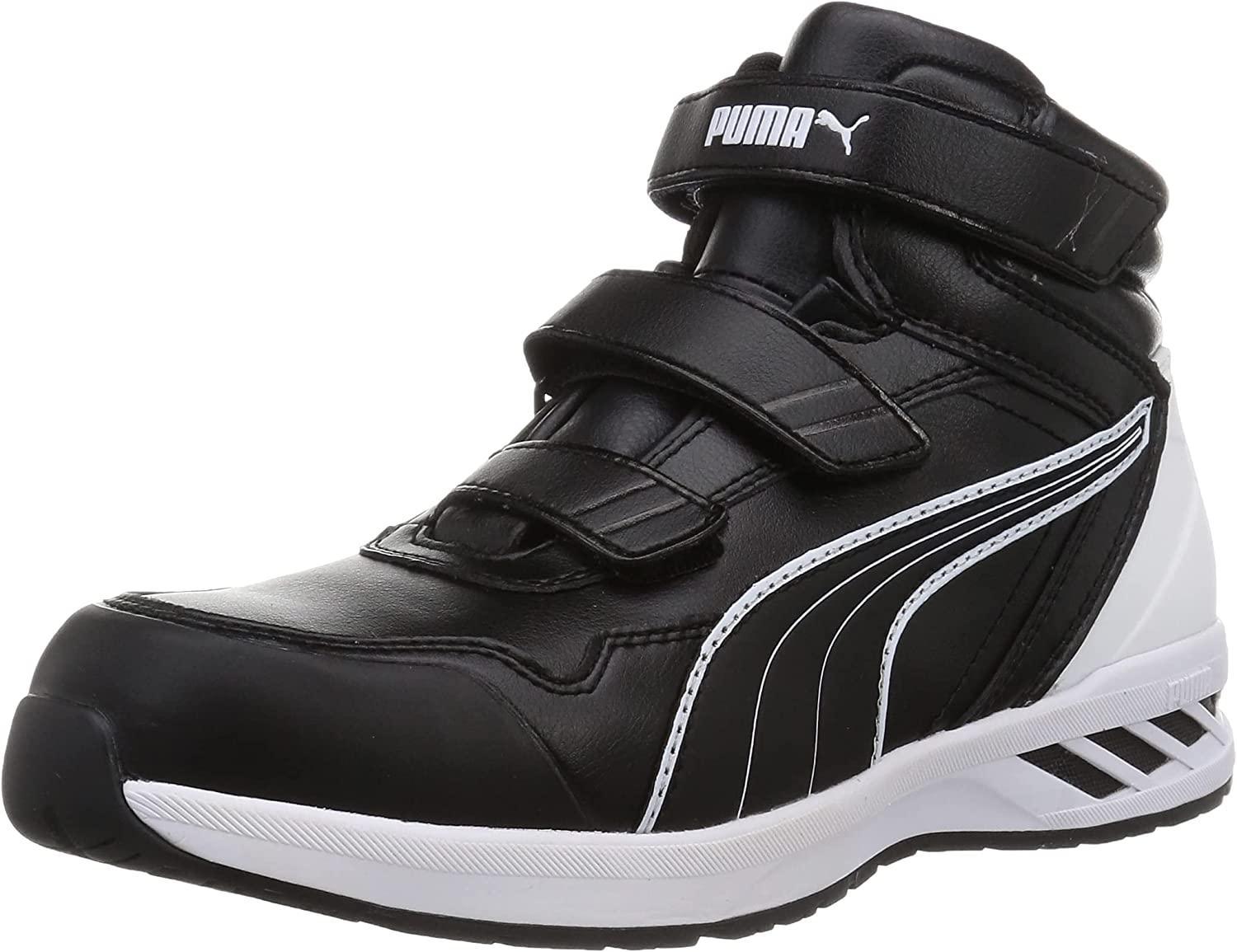PUMA ピューマ [プーマセーフティー] 安全性のある靴 やり方靴 乗馬者2.0 ミッド JSAA A種お墨付き 先芯組みあわせる脂 ぼうぜん自失吸い入れる 黒いこと 28.0 珊 3E