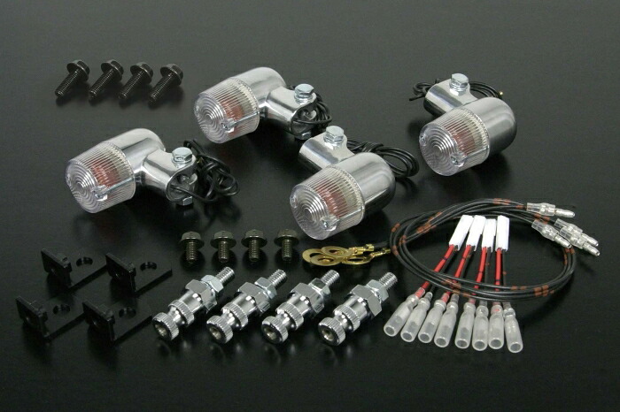 スペシャルパーツ武川 丸型Sアルミウインカーキット(クリア/4個1セット) 05-08-0553 モンキー/ゴリラ・Ape50/100(FI含む)