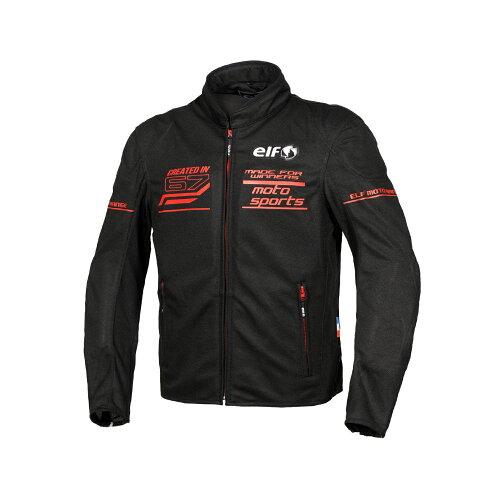 エルフ(ELF) EJ-S116 ジャケット 春夏 フレッドメッシュジャケット Black＆Red 3L 品番:EJ-S116/BKRD/3L