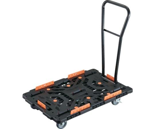 TRUSCO トラスコ中山 TRUSCO 連結式樹脂製平台車 ビートル 900X600 自在5輪 内2輪ストッパー付 脱着式ハンドル付 柵付 (BT900KJ5S2HE100 8000)