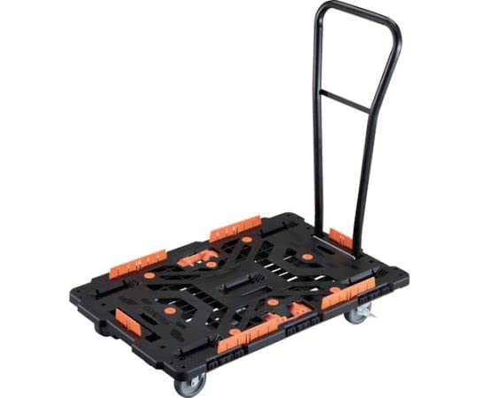 TRUSCO トラスコ中山 繋ぎ合わせる式脂製平台車 ビートル 900X600 自在5輪 内2輪ストッパー付 脱着式手持ち部分付 柵 とめたろう付 (BT900KJ5S2HE100T 8000)
