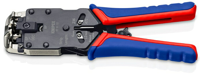 クニペックス KNIPEX 9751-12SB ウエスタンプラグ圧着ペンチ (4/6/8ピン) 9751-12SB