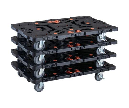 TRUSCO トラスコ中山 TRUSCO まとめ買い 繋ぎ合わせる式脂製平台車 ビートル 900X600 自在5輪 内2輪ストッパー付 とめたろう付 4台書き割り (BT900J5S2E100TM4 8000)
