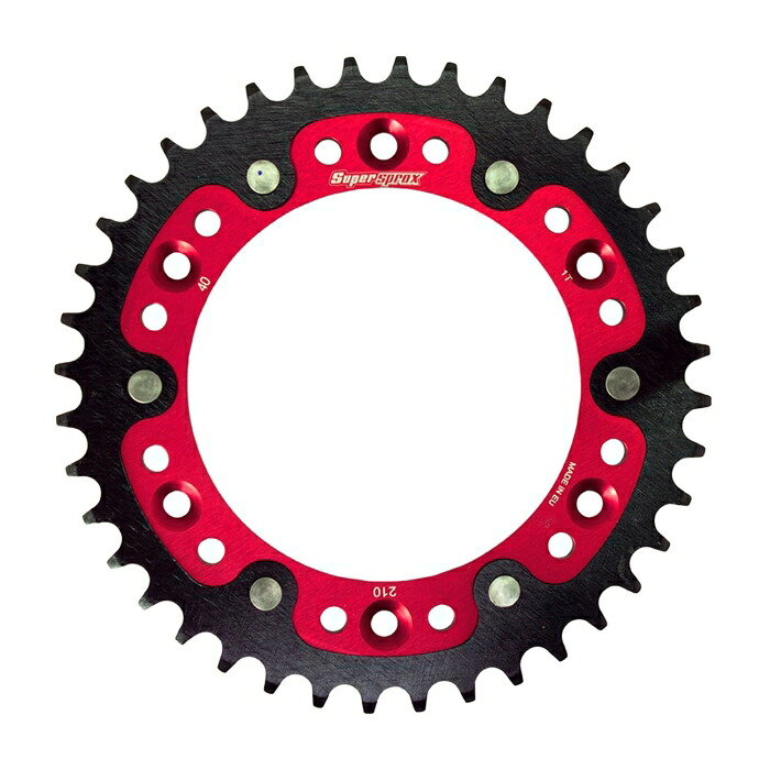 スーパースプロックス(Supersprox) ドリブン スプロケット リア ステルス (STEALTH) アルミ&スチール 40T レッド RST-210:40-RED