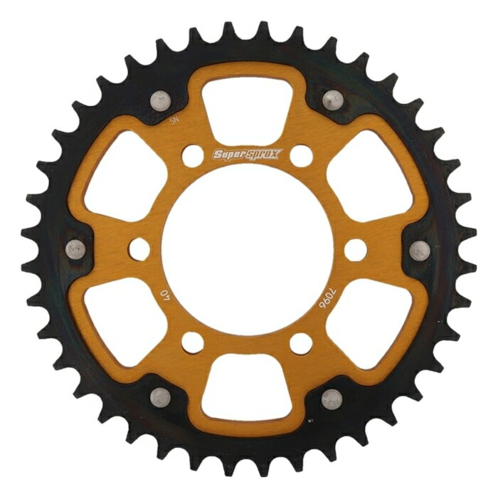 スーパースプロックス(Supersprox) ドリブン スプロケット リア ステルス (STEALTH) アルミ＆スチール 40T ゴールド RST-7096:40-GLD 社外ホイール対応:MARCHESINI (TYPE-SZ)