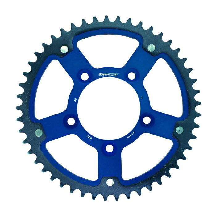 スーパースプロックス(Supersprox) ドリブン スプロケット リア ステルス (STEALTH) アルミ＆スチール 49T ブルー RST-823:49-BLU SV650/X 16-19、GSX250R 17-18、ACROSS 91-93、BANDIT250/Limited(GK74A-128230まで) 91-93｜ECJOY！プレミアム店