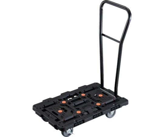 TRUSCO トラスコ中山 TRUSCO 連結式樹脂製平台車 ビートル 700X450 自在3輪 内2輪ストッパー付 脱着式ハンドル付 (BT700J3S2HE100 8000)
