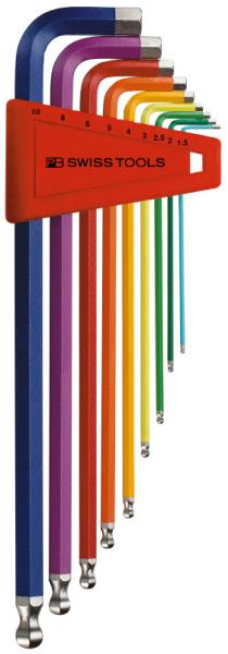 PBスイスツールズ社 212.LH-10RB ボール付ロングレインボレンチセット(パックナシ 212.LH-10RB